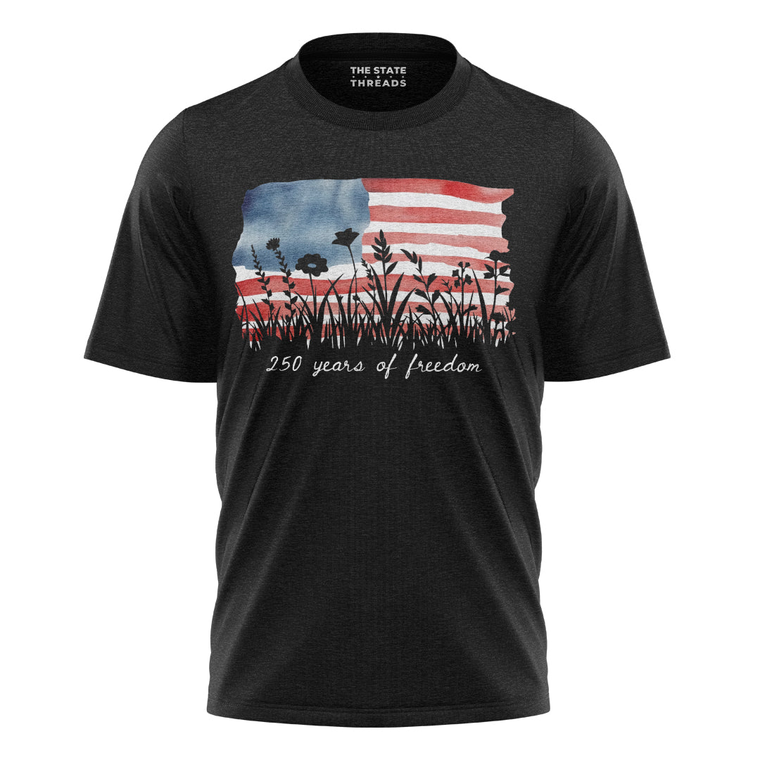 Floral American Flag T-Shirt | Wildflower Patriotic Tee