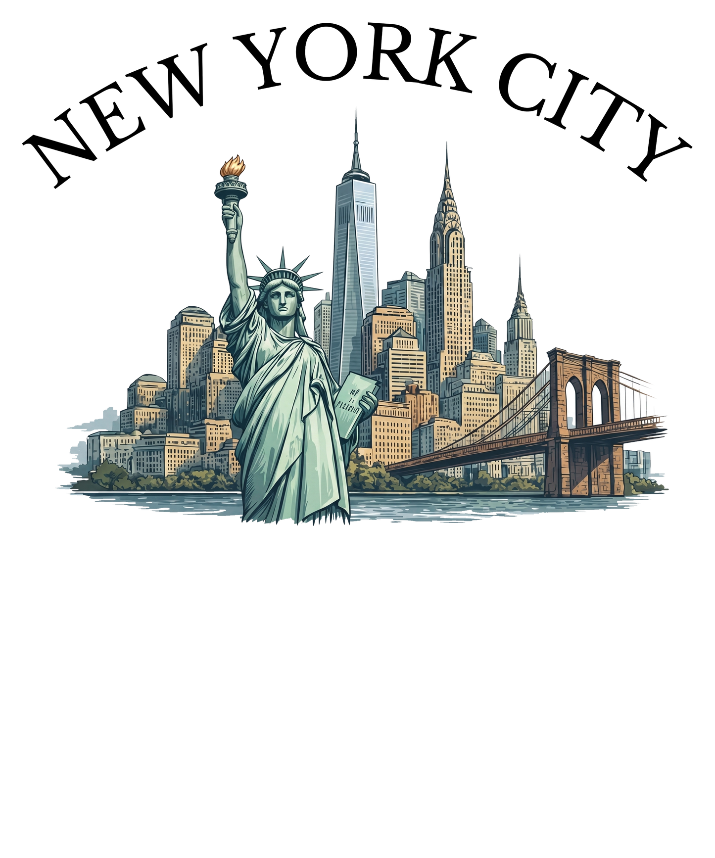 NYC Statue of Liberty Logo T-Shirt | New York Souvenir Tee