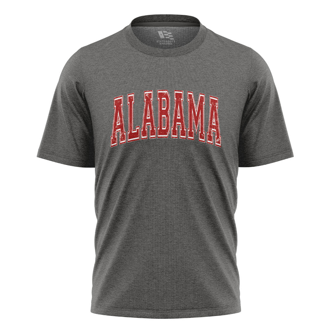 Alabama Crimson Varsity Distressed Arch - Charcoal flatlay