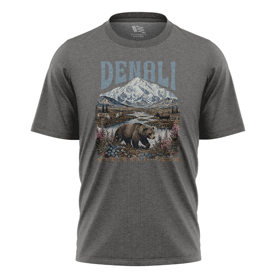Alaska Denali National Park Grizzly Stream - Charcoal flatlay