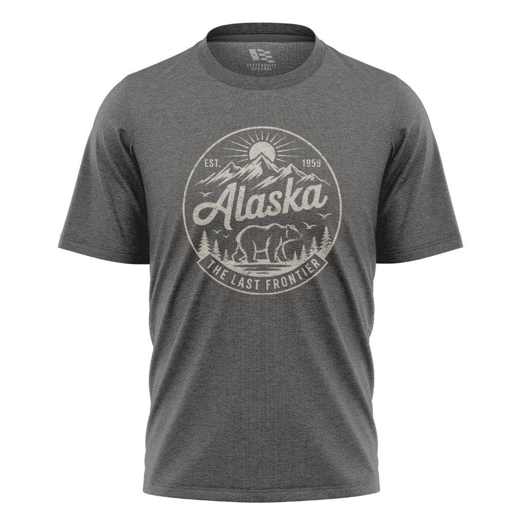 Alaska Est 1959 Frontier Circle Badge - Charcoal flatlay