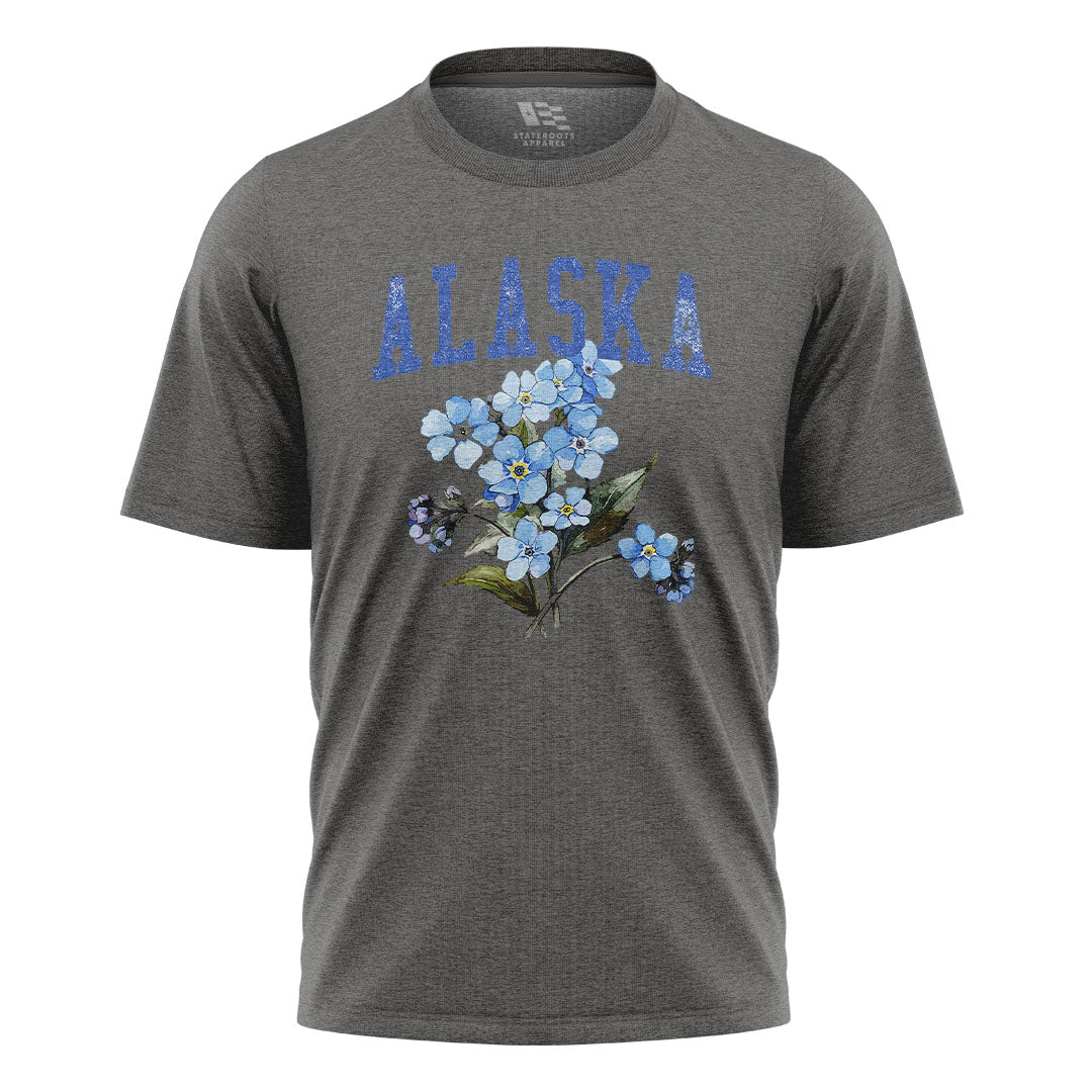 Alaska Forget Me Not Floral Bouquet - Charcoal flatlay