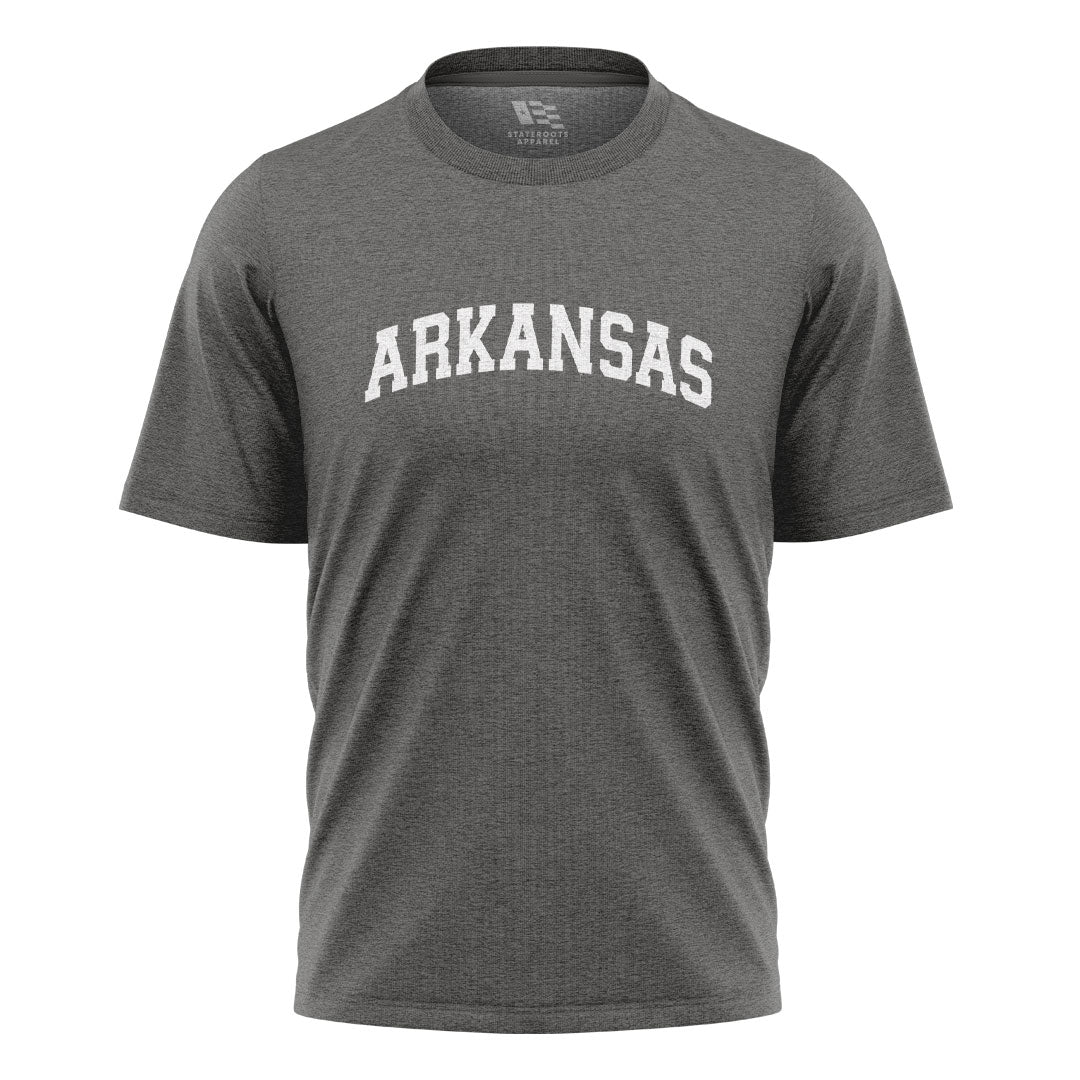 Arkansas Varsity Arch Tee - Charcoal flatlay