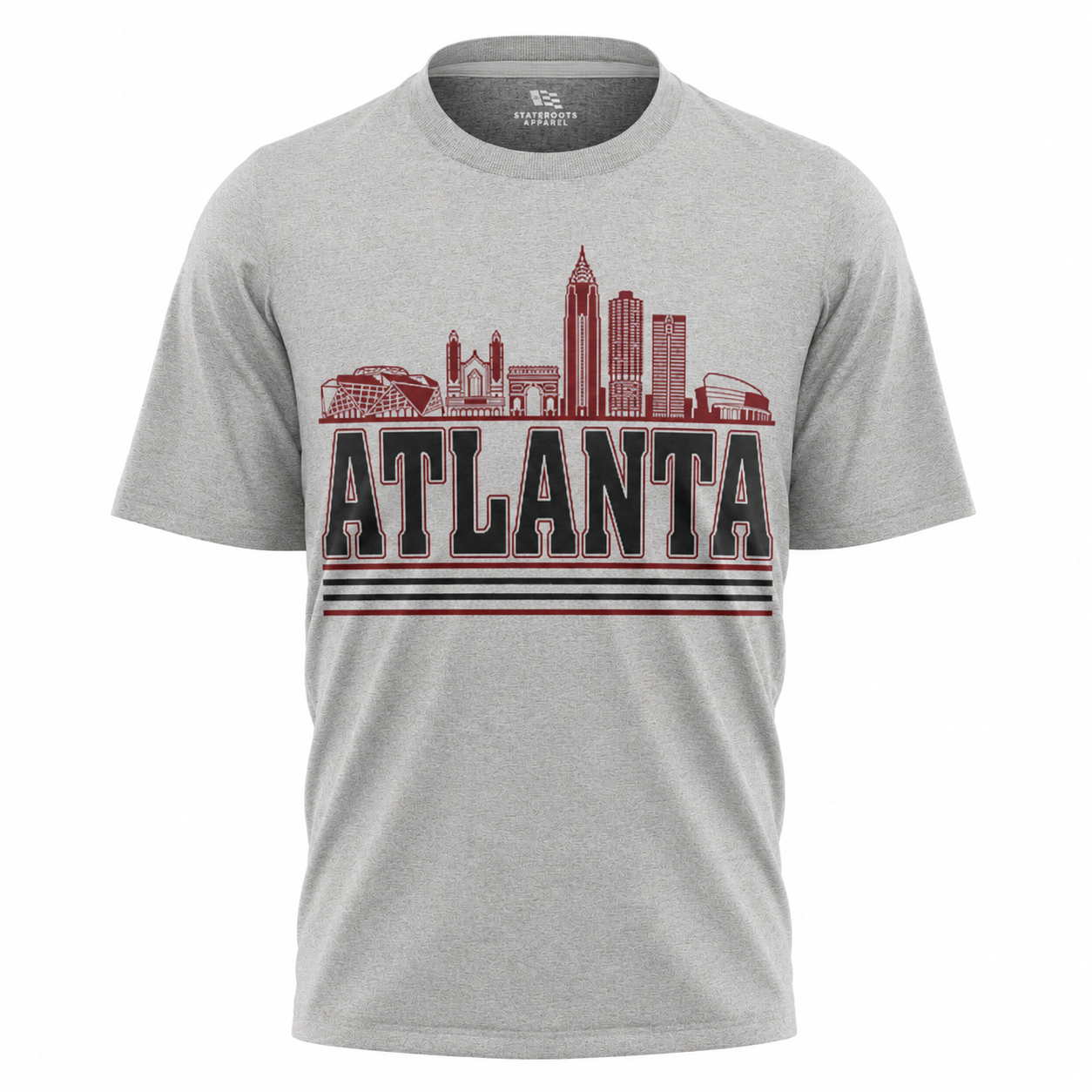 Atlanta Skyline T-Shirt | Georgia City Bold Red Black Sport Tee
