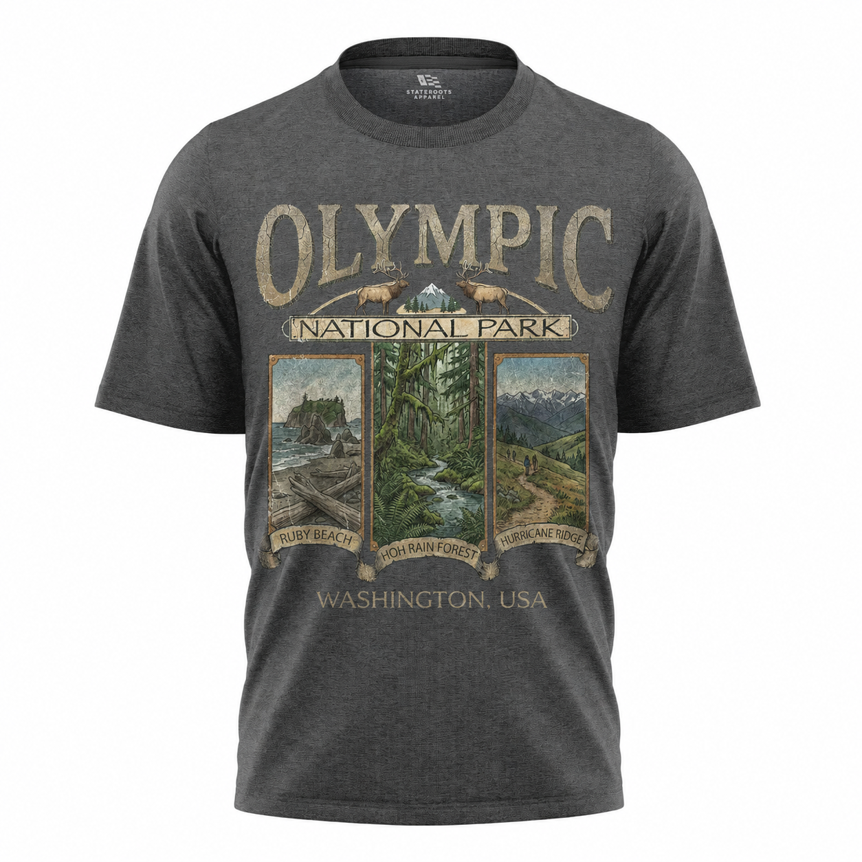 Olympic National Park Washington T-Shirt | Vintage Pacific Northwest Souvenir Tee