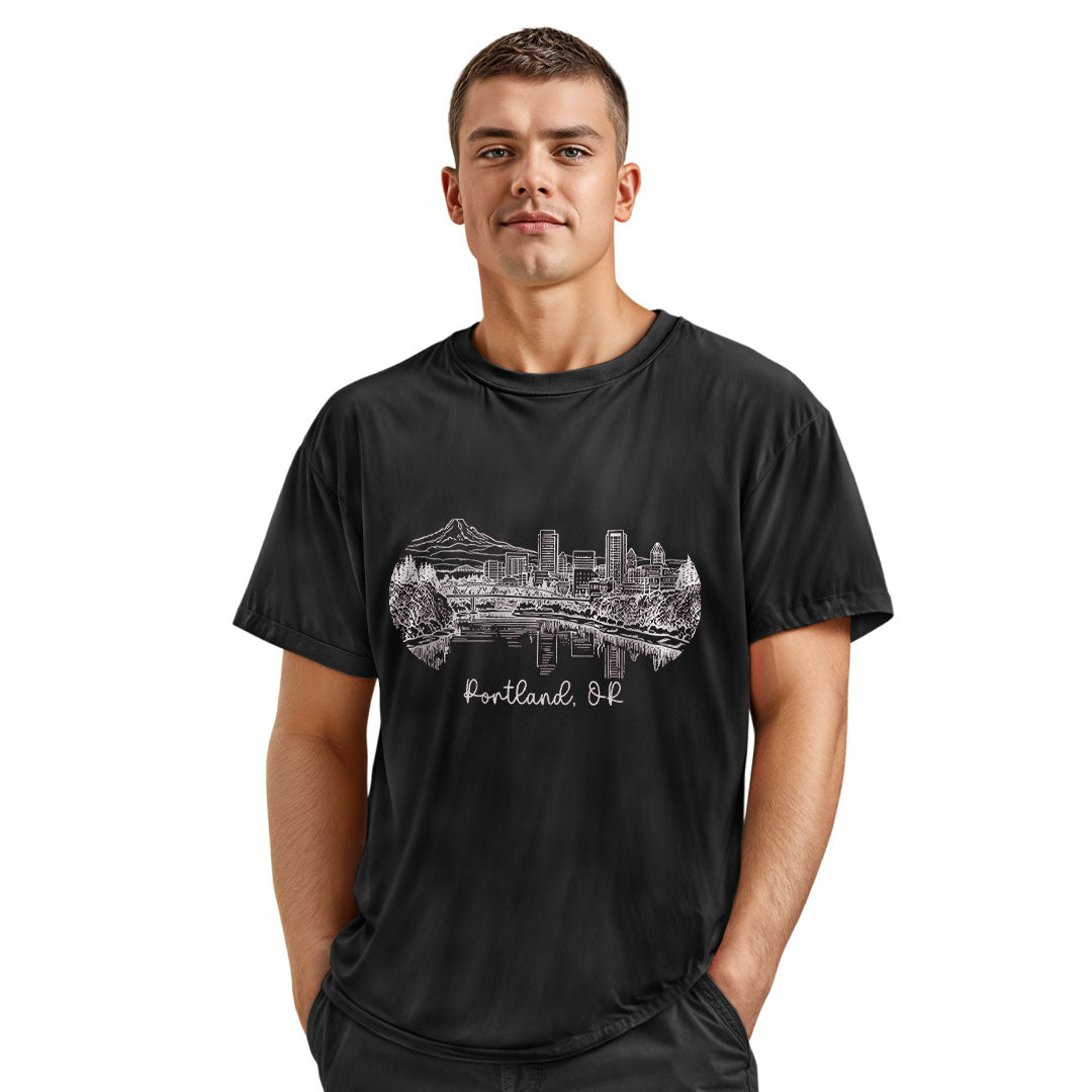oregon-portland-skyline-line-art-tee navy
