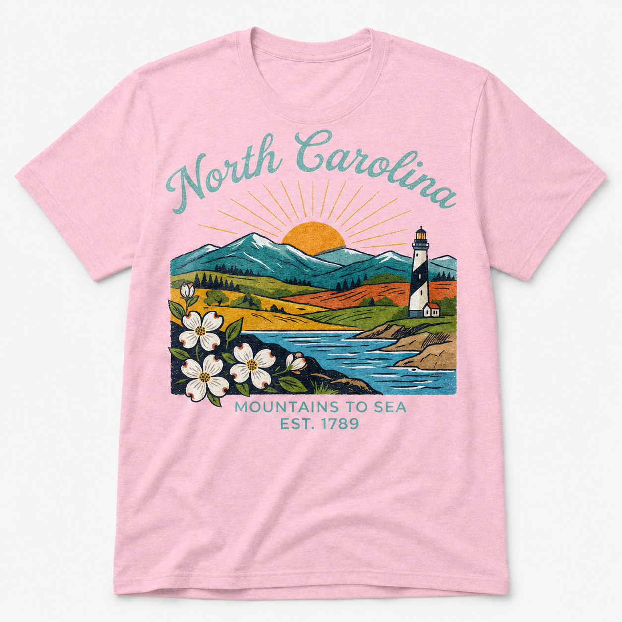 North Carolina Landscape T-Shirt | Colorful Beautiful Tee