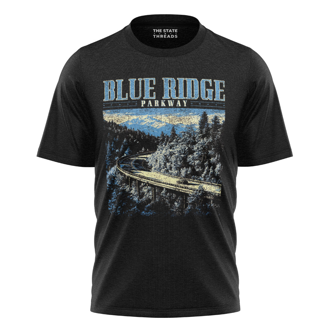 Blue Bridge Landscape T-Shirt | Nature Jungle Tee