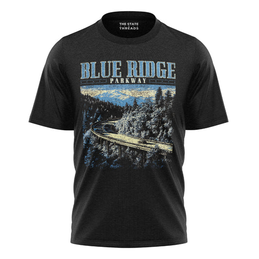 Blue Bridge Landscape T-Shirt | Nature Jungle Tee