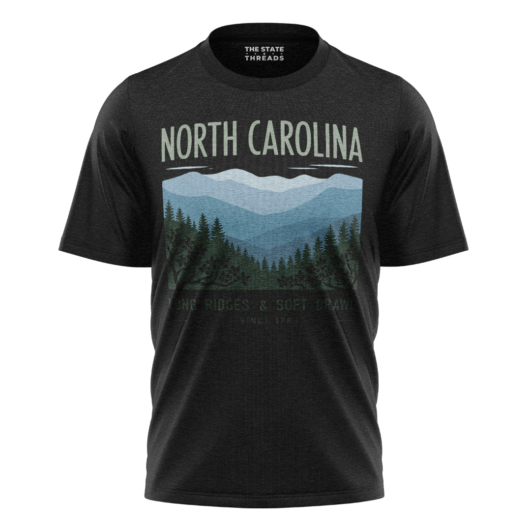 North Carolina Long Ridges T-Shirt | Pine Forest Landscape Tee