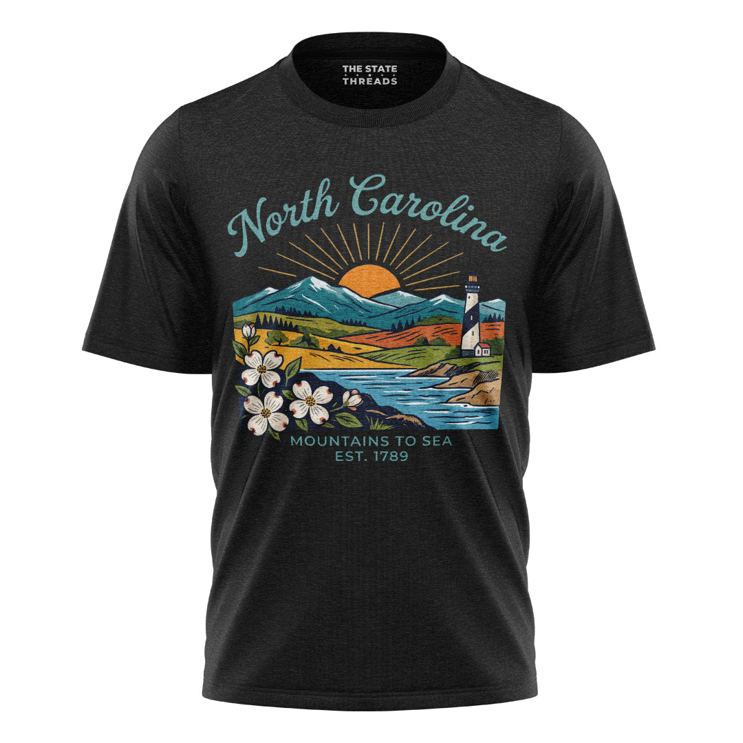 North Carolina Landscape T-Shirt | Colorful Beautiful Tee