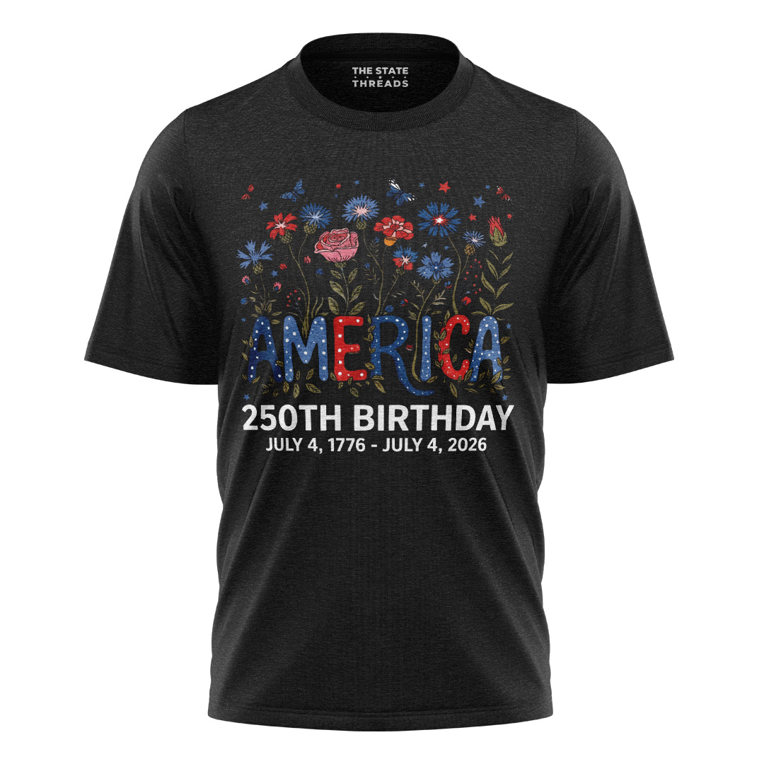 250 Years of Independence T-Shirt | Colorful Wildflower Tee
