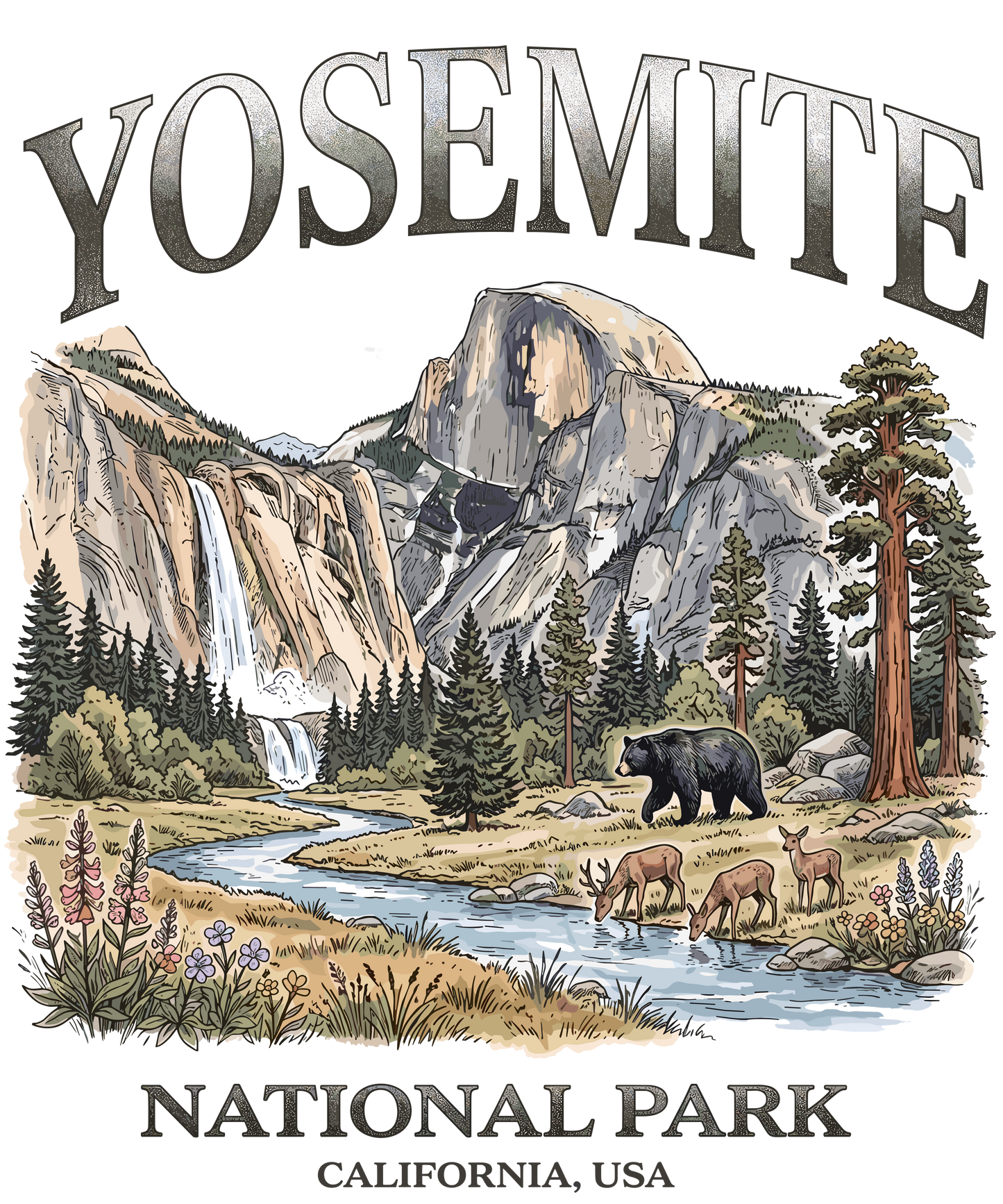 Yosemite National Park T-Shirt | 1776-2026 Retro Tee