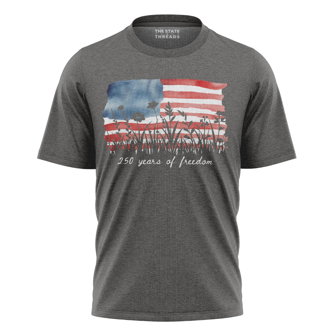 Floral American Flag T-Shirt | Wildflower Patriotic Tee