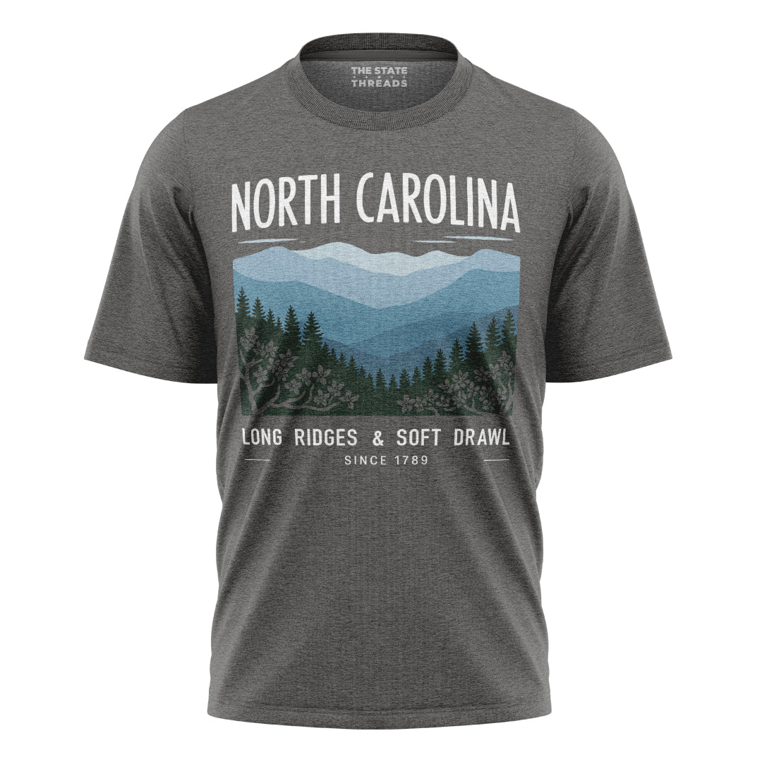 North Carolina Long Ridges T-Shirt | Pine Forest Landscape Tee