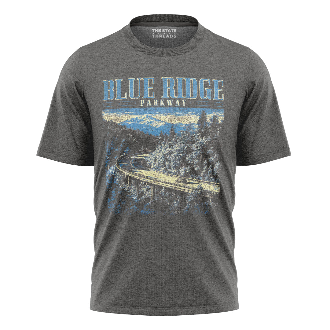Blue Bridge Landscape T-Shirt | Nature Jungle Tee