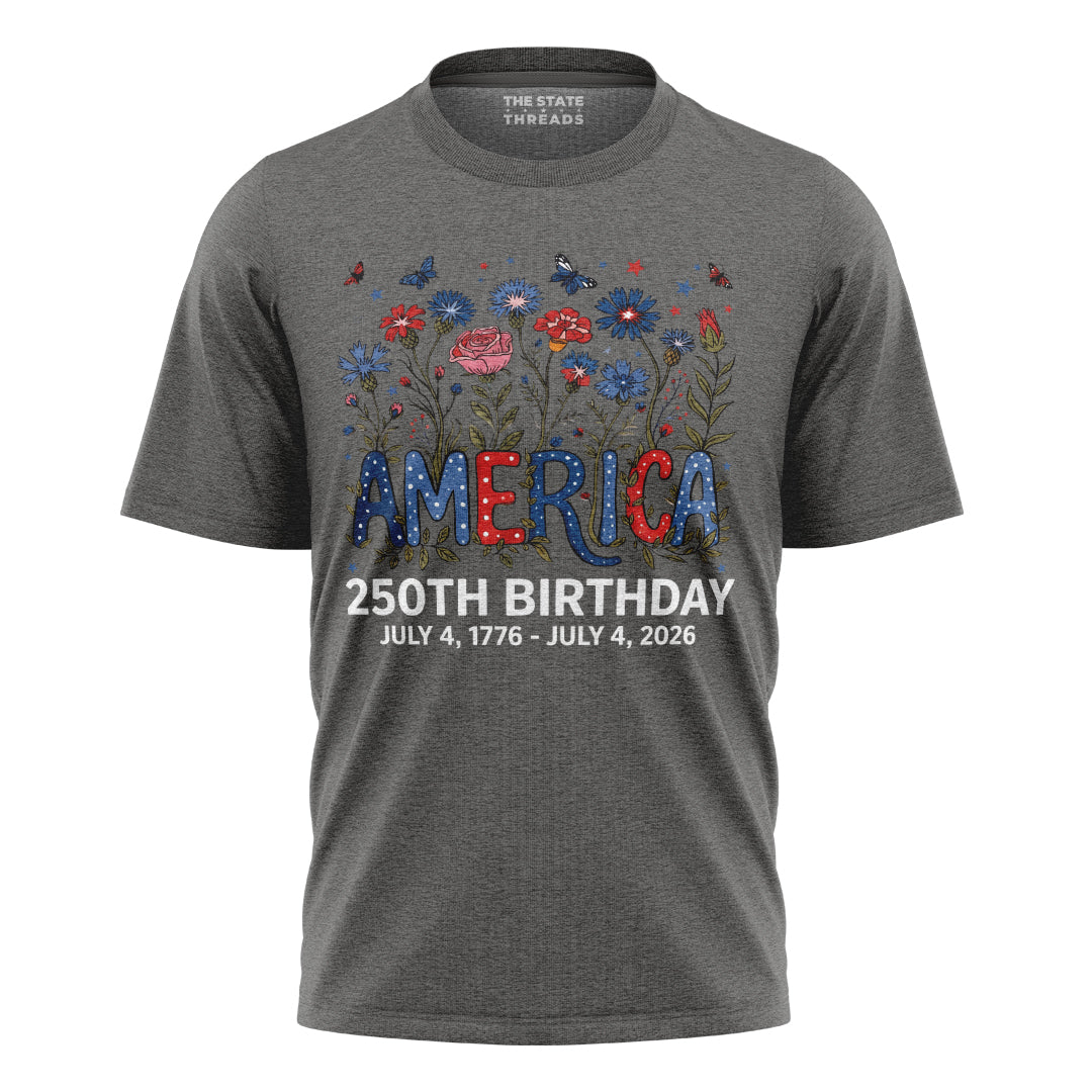 250 Years of Independence T-Shirt | Colorful Wildflower Tee