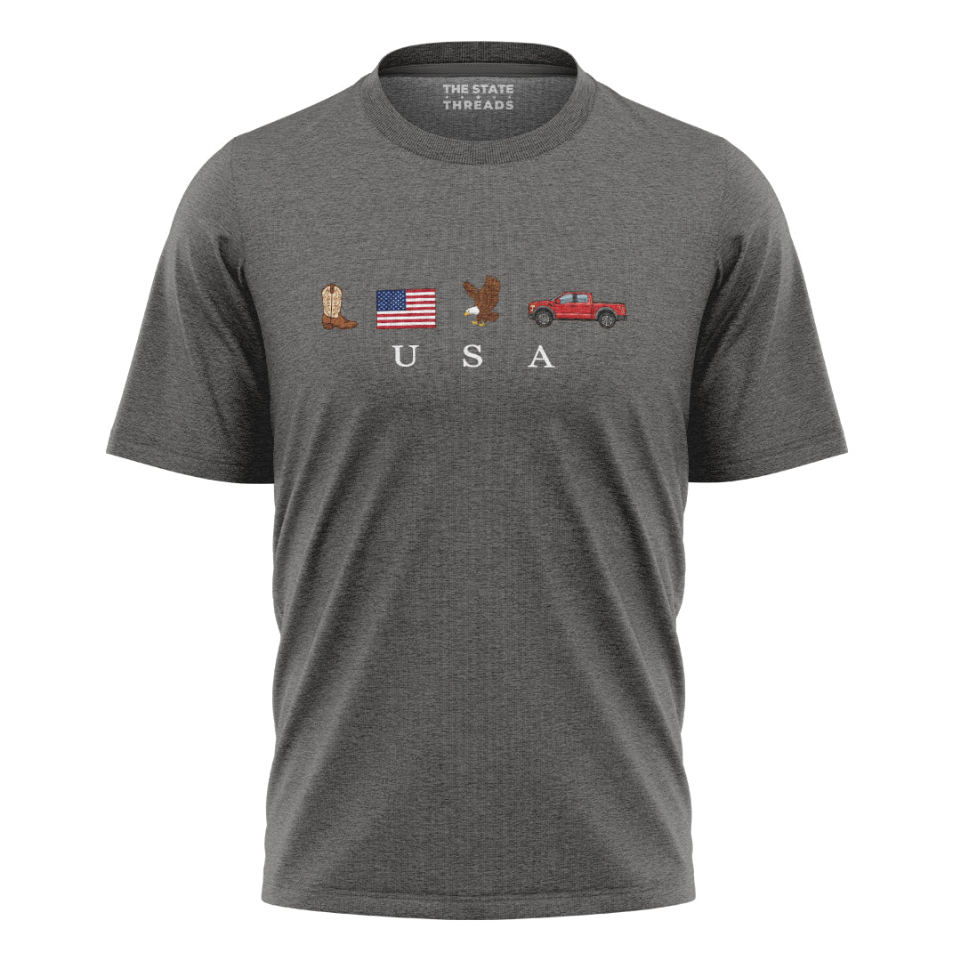 USA Represent America T-Shirt | Basic Patriotic Love Tee