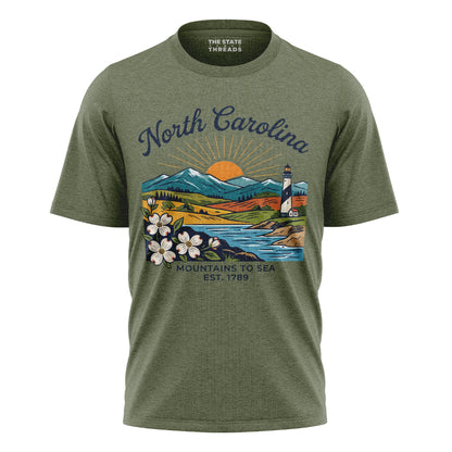 North Carolina Landscape T-Shirt | Colorful Beautiful Tee
