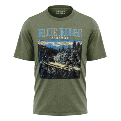 Blue Bridge Landscape T-Shirt | Nature Jungle Tee