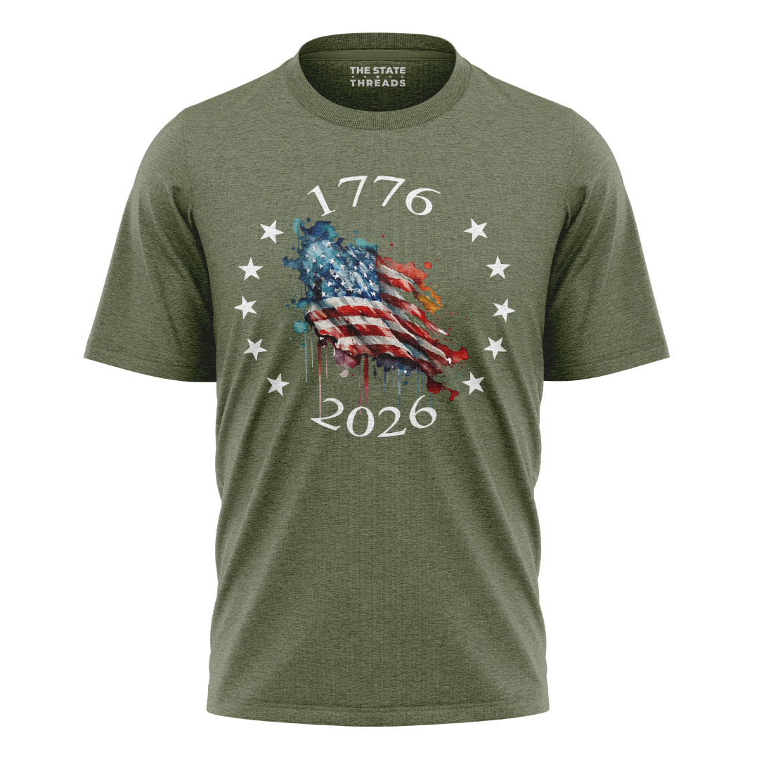 USA Star Map 250th T-Shirt | 1776-2026 Round Design Tee