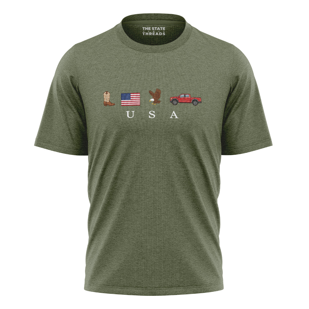 USA Represent America T-Shirt | Basic Patriotic Love Tee