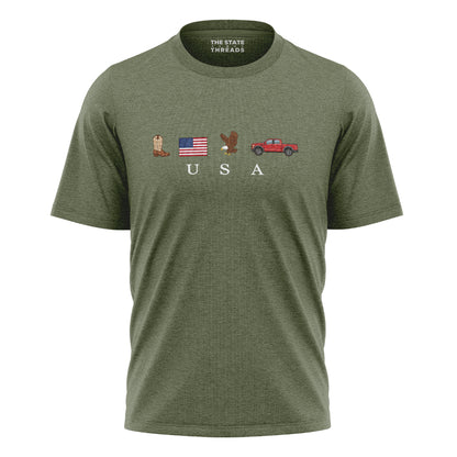 USA Represent America T-Shirt | Basic Patriotic Love Tee