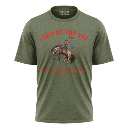 Land of the Yee Home of the Haw T-Shirt | Yee Haw Cowboy Tee