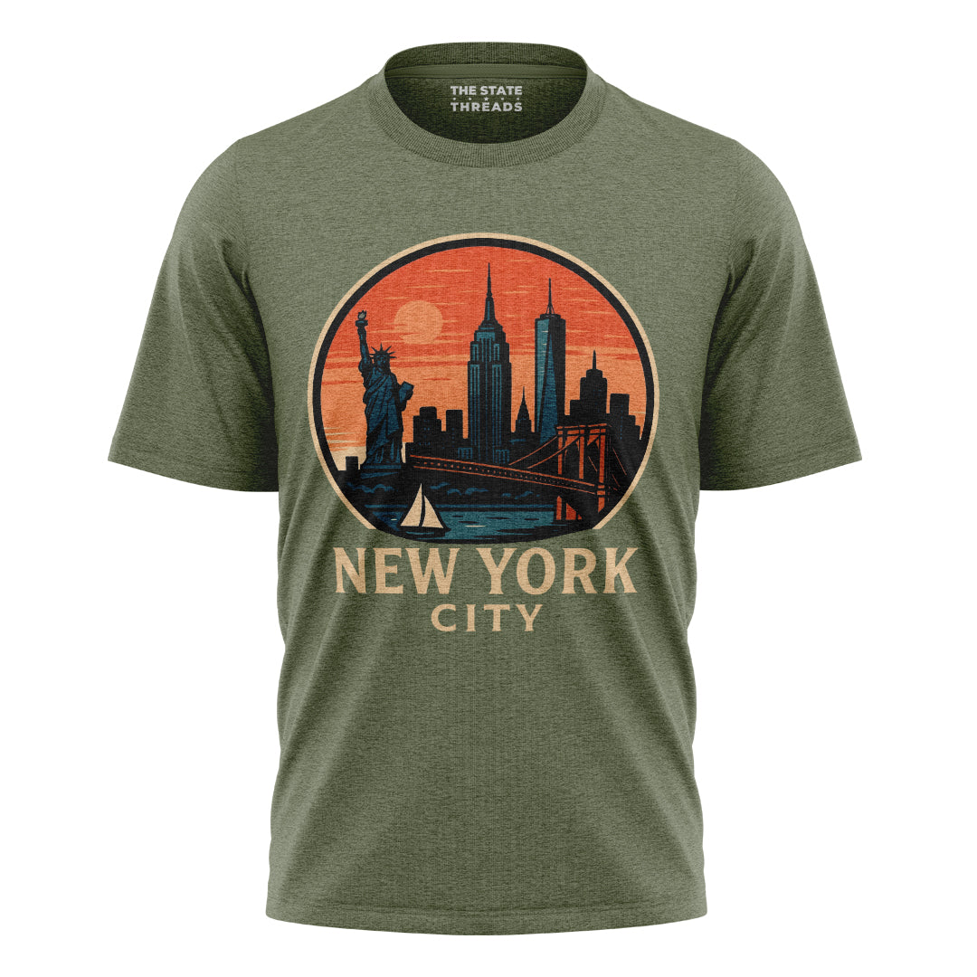 NYC Cartoon Panorama T-Shirt | Classic Relaxed Style Tee