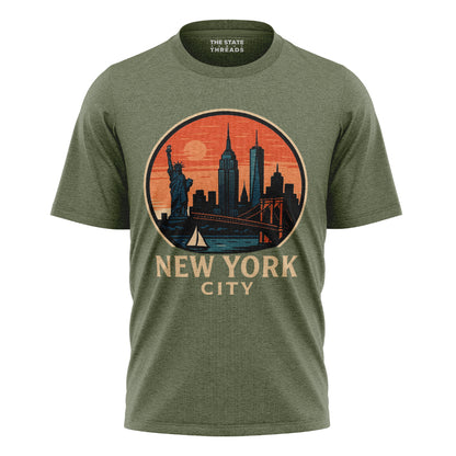 NYC Cartoon Panorama T-Shirt | Classic Relaxed Style Tee