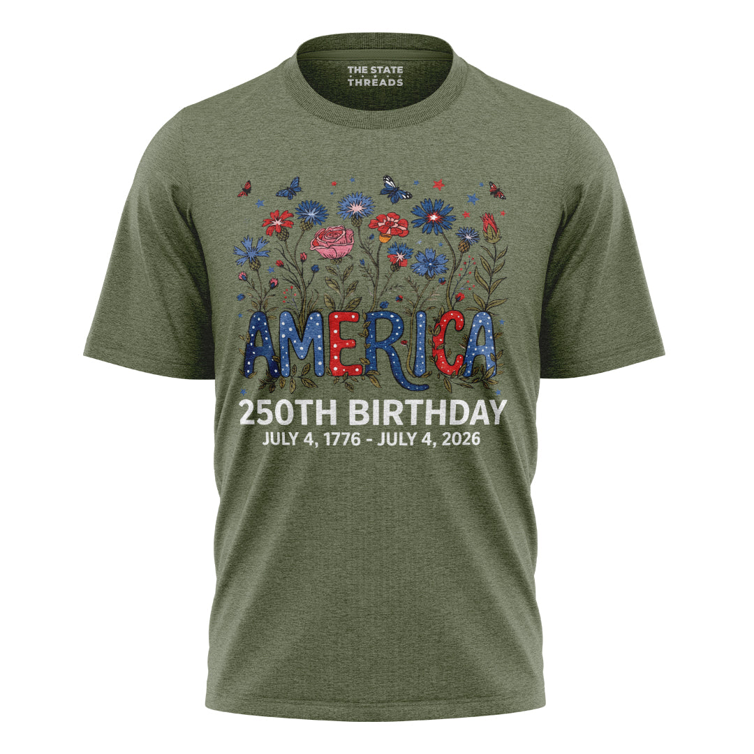 250 Years of Independence T-Shirt | Colorful Wildflower Tee