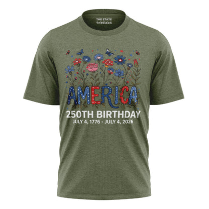 250 Years of Independence T-Shirt | Colorful Wildflower Tee