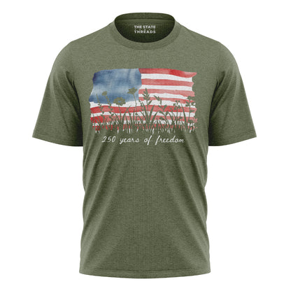 Floral American Flag T-Shirt | Wildflower Patriotic Tee