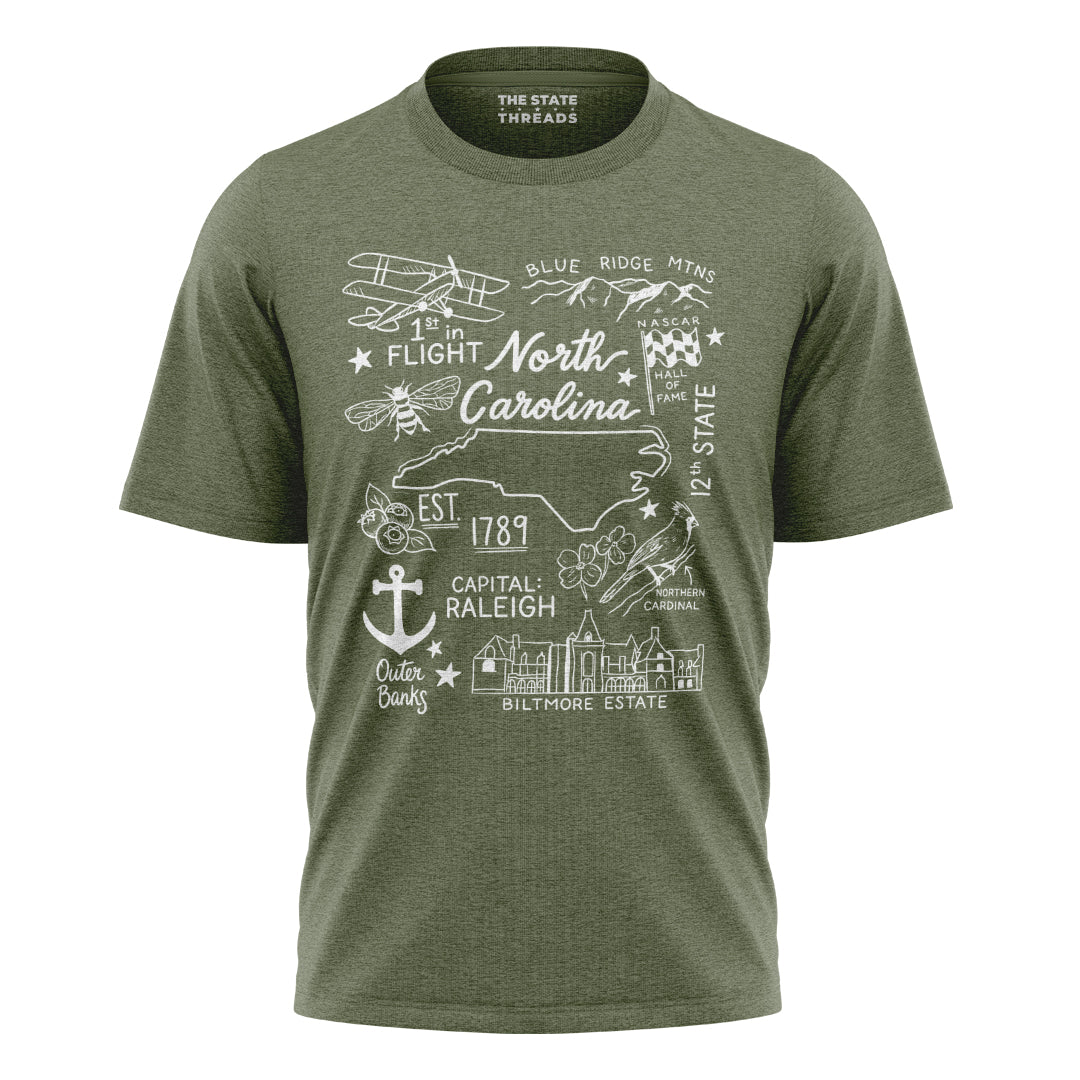 North Carolina Themed T-Shirt | NC Commemorative Tee