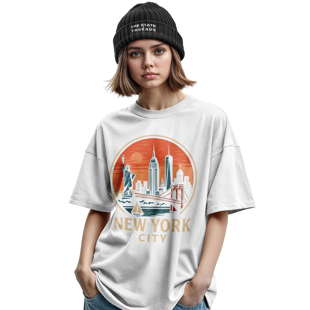 NYC Cartoon Panorama T-Shirt | Classic Relaxed Style Tee