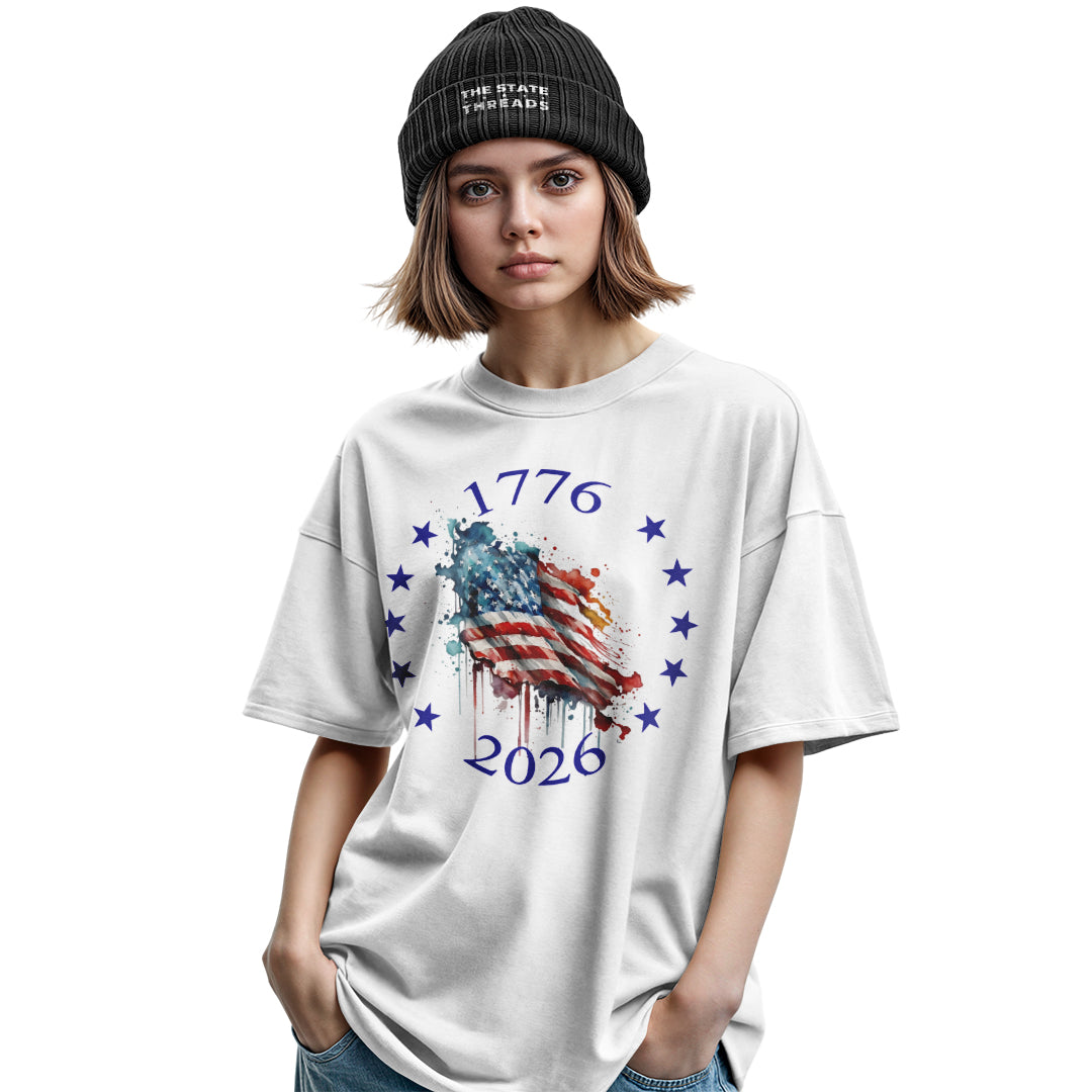 USA Star Map 250th T-Shirt | 1776-2026 Round Design Tee