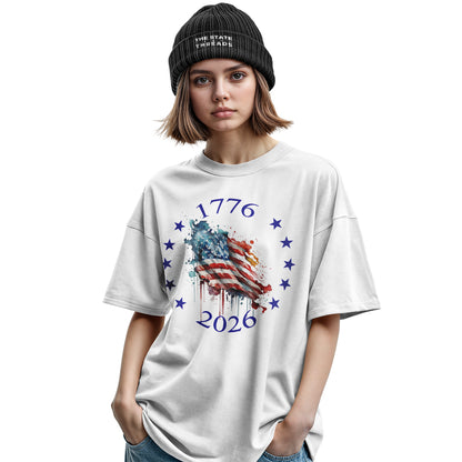 USA Star Map 250th T-Shirt | 1776-2026 Round Design Tee