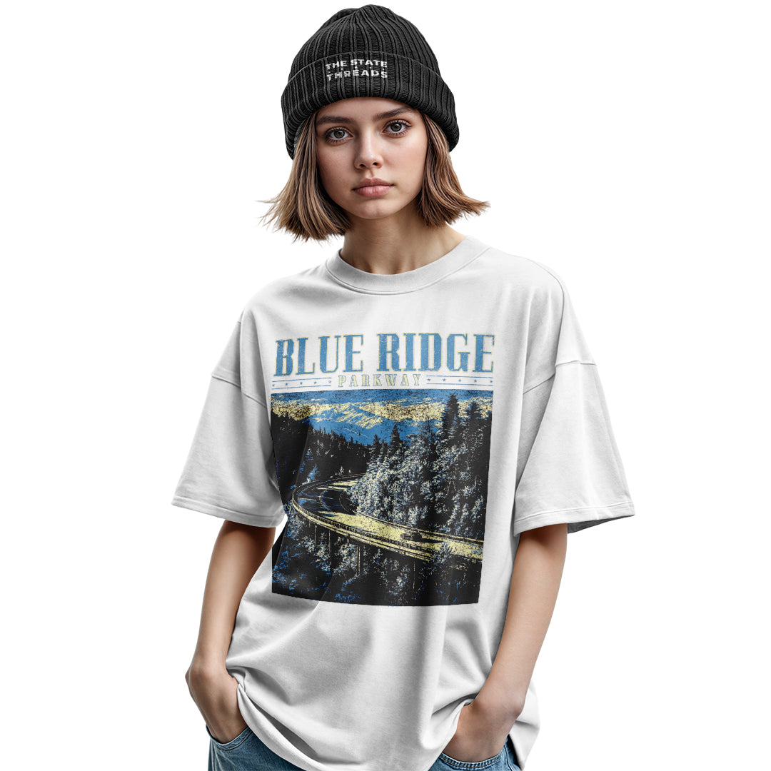 Blue Bridge Landscape T-Shirt | Nature Jungle Tee
