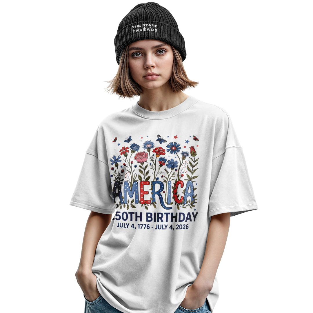 250 Years of Independence T-Shirt | Colorful Wildflower Tee