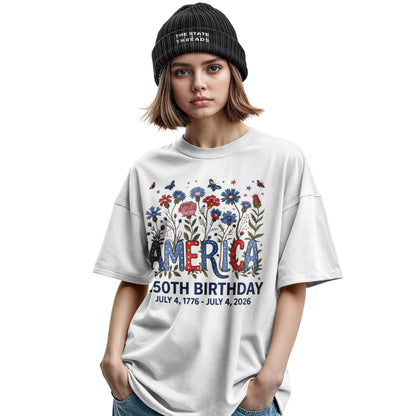 250 Years of Independence T-Shirt | Colorful Wildflower Tee