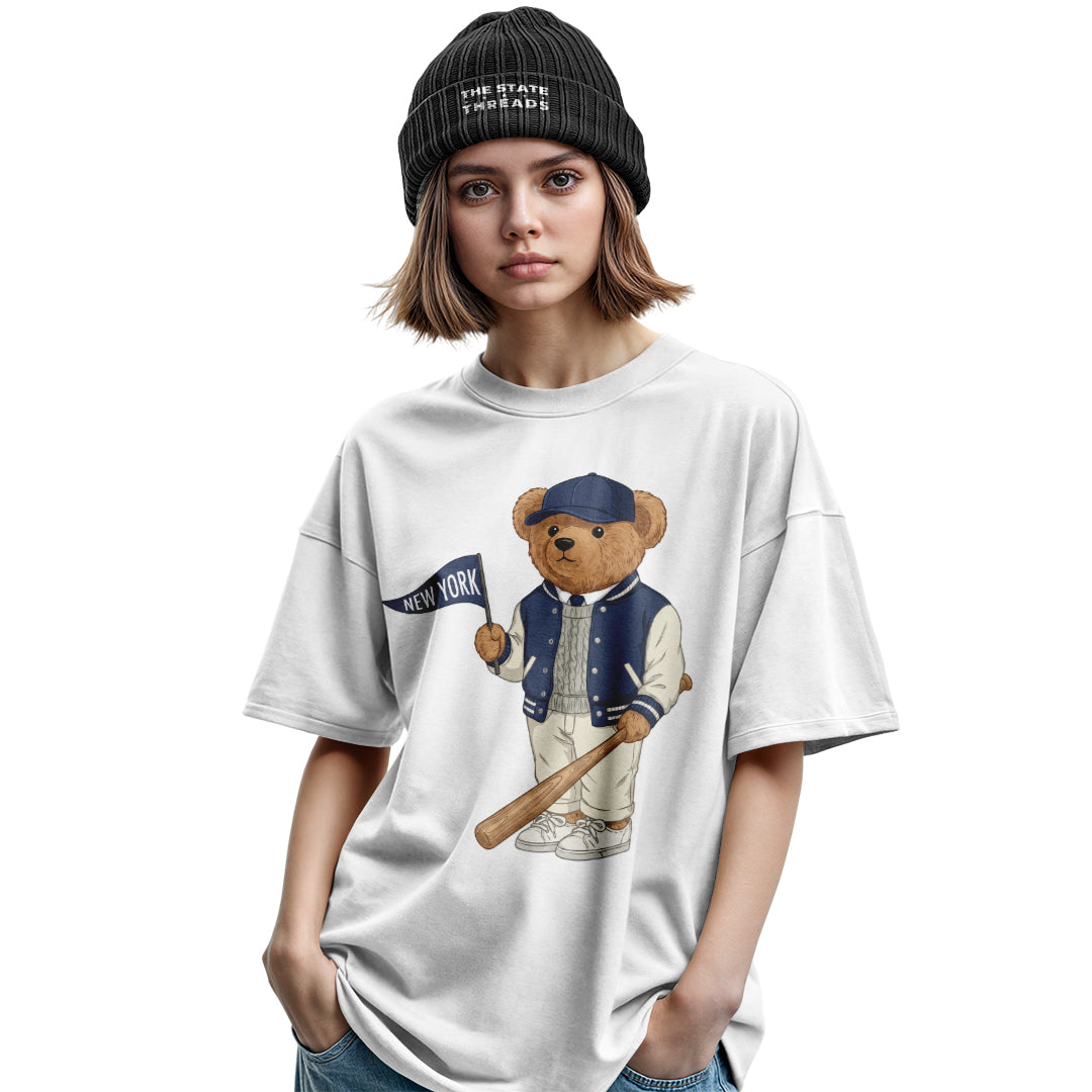 Baseball Bear NYC T-Shirt | Cute New York Sports Tee