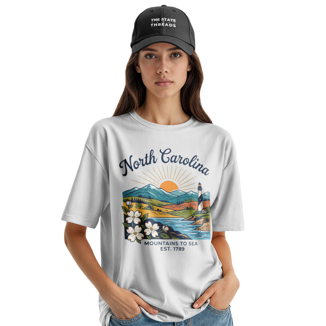 North Carolina Landscape T-Shirt | Colorful Beautiful Tee