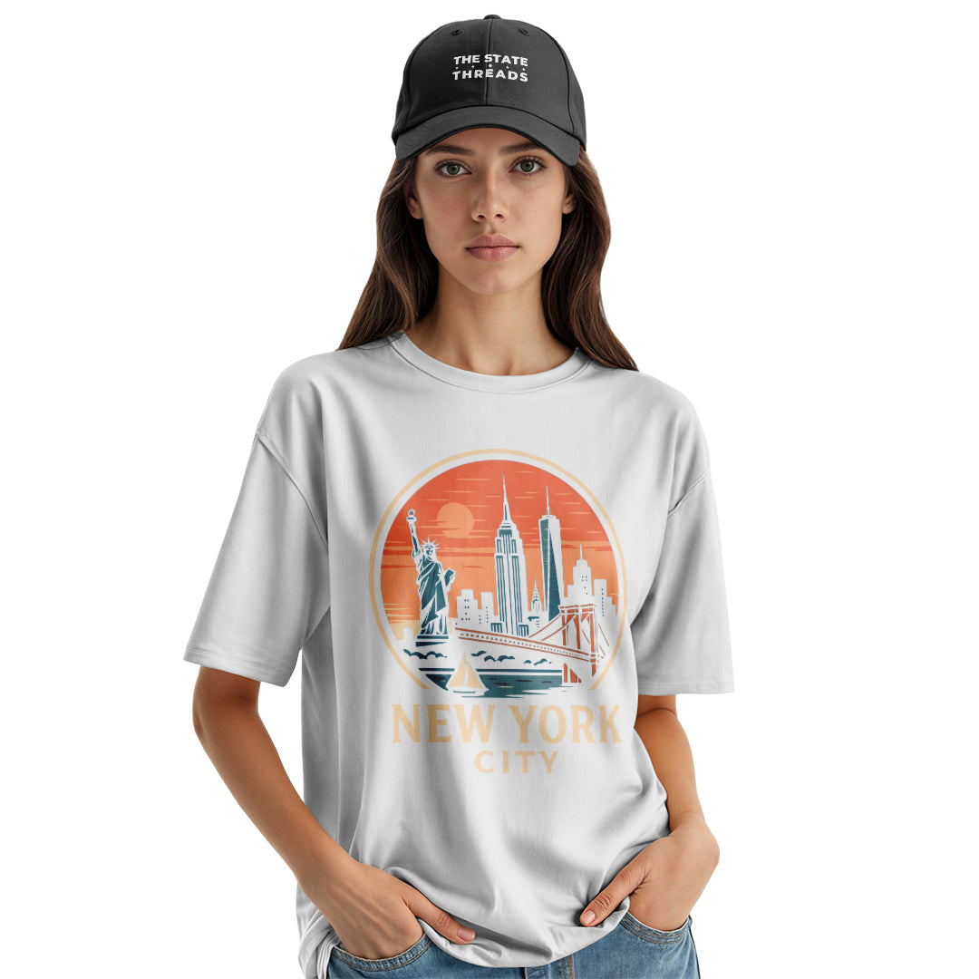 NYC Cartoon Panorama T-Shirt | Classic Relaxed Style Tee