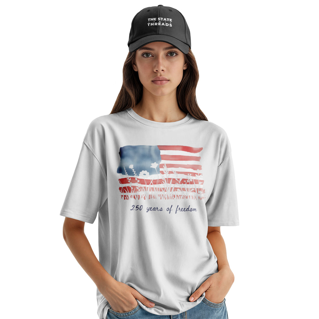 Floral American Flag T-Shirt | Wildflower Patriotic Tee