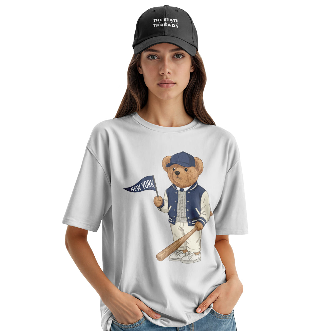Baseball Bear NYC T-Shirt | Cute New York Sports Tee