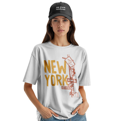 New York Gold Lettering T-Shirt | Bold Street Style Tee