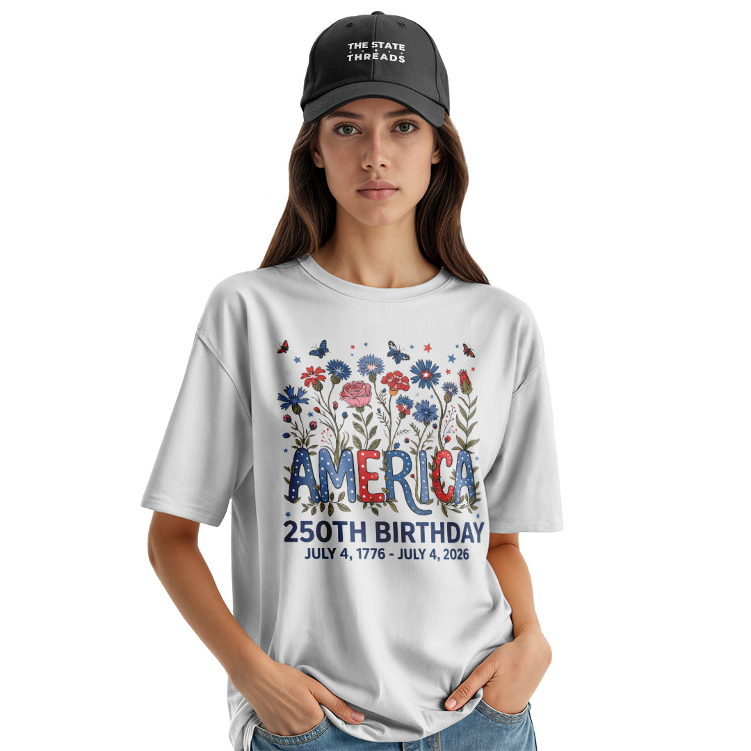 250 Years of Independence T-Shirt | Colorful Wildflower Tee