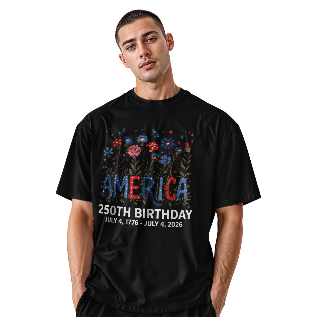 250 Years of Independence T-Shirt | Colorful Wildflower Tee