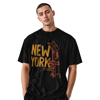 New York Gold Lettering T-Shirt | Bold Street Style Tee