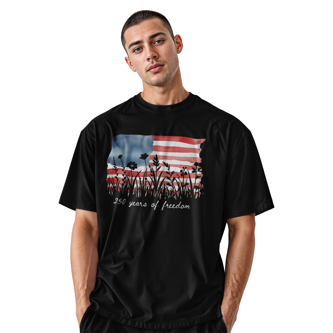 Floral American Flag T-Shirt | Wildflower Patriotic Tee
